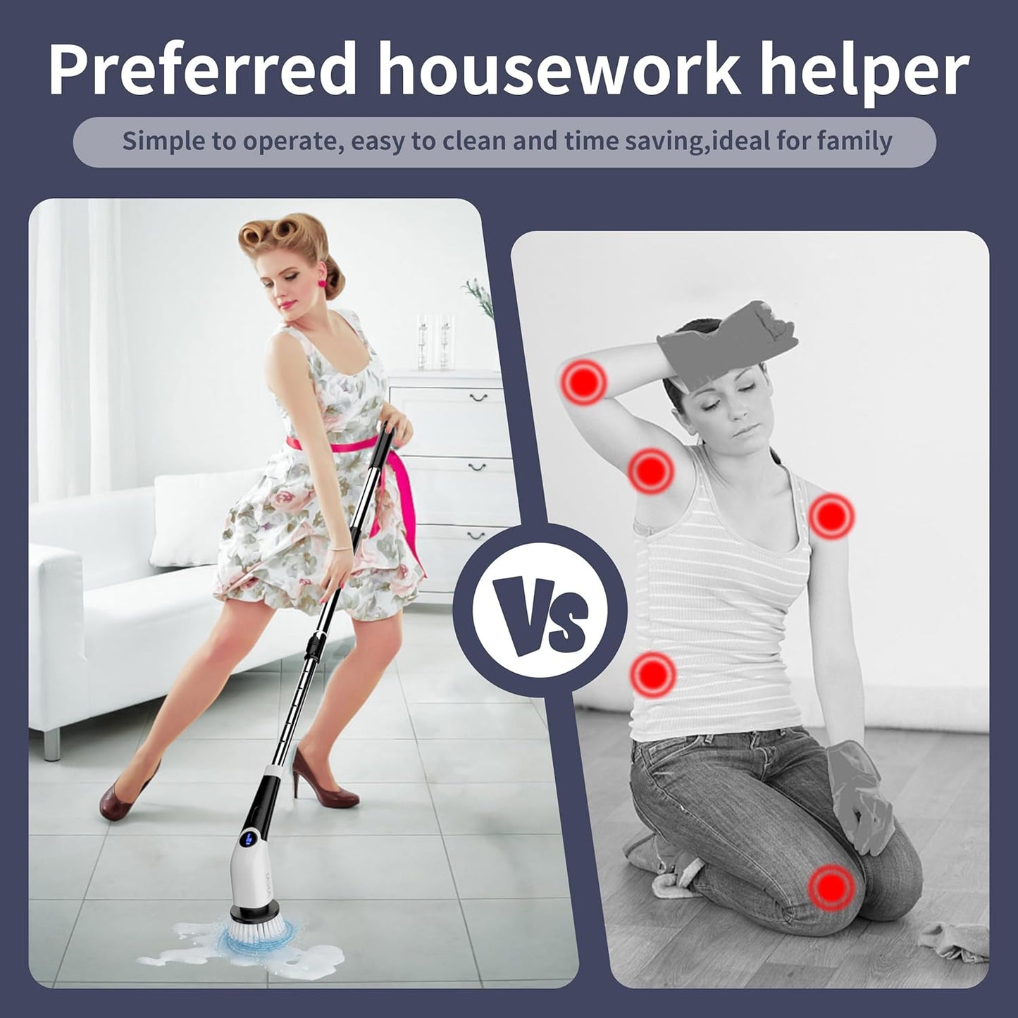 Electric Cleaning Brush JY-6010 – Powerful 360° Scrubber for Home & Bathroom
