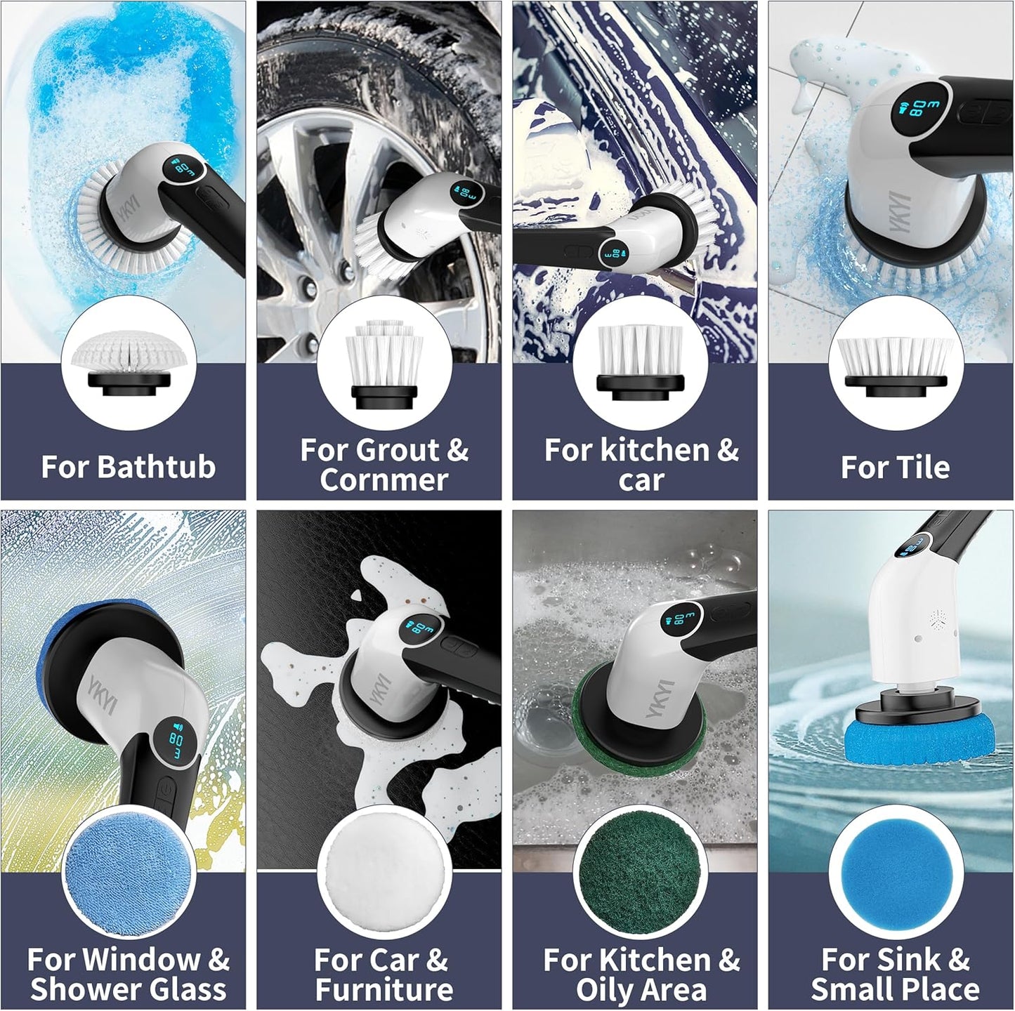 Electric Cleaning Brush JY-6010 – Powerful 360° Scrubber for Home & Bathroom
